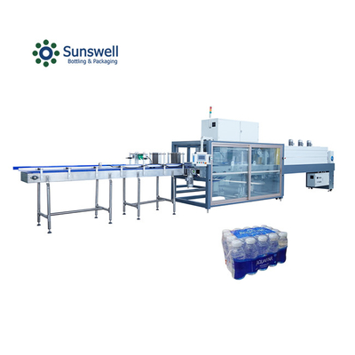 Macchina di confezionamento di bottiglie a scarico termico completamente automatica per bevande dolci sigillante di plastica di piccole dimensioni per confezionamento di bottiglie