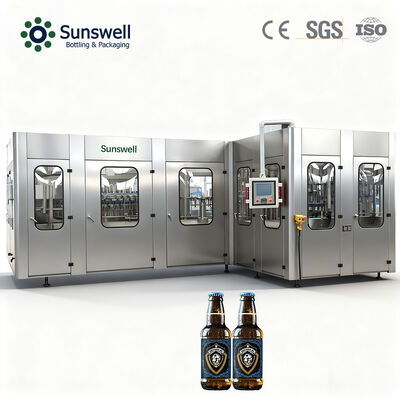Macchina automatica per imbottigliamento e riempimento in vetro 3 in 1 per la produzione di birra