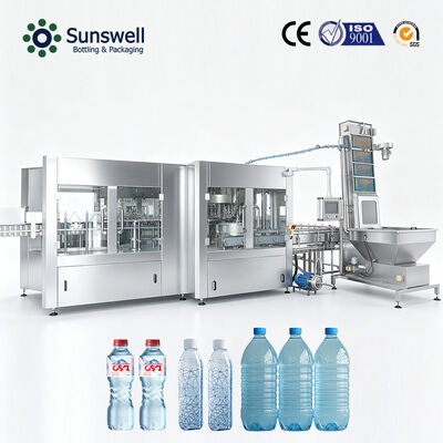 Linea di imbottigliamento acqua minerale ad alta velocità 24000bph 500ml Attrezzatura completa per il riempimento dell'acqua